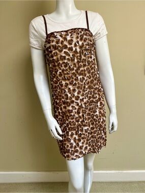 Y2K Leopard Print Midi Dress